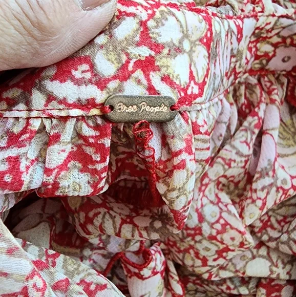 Free People Feeling Groovy Maxi Dress Red Combo M - Picture 4 of 15